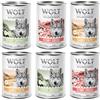 Wolf of Wilderness Adult "Expedition" 6 x 400 g umido per cane - Mix: 2x Pollame con Pollo, 2x Pollame con Agnello, 2x Pollame con Manzo