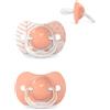 Suavinex Confezione da 2 Ciucci con Tettina Simmetrica in Silicone SX Pro, per Bambini da +18 Mesi, Tettina Piatta e Flessibile, Dreams Rosa