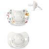 Suavinex Confezione da 2 Ciucci con Tettarella Simmetrica in Silicone SX Pro, per Bambini 0-6 Mesi, Ciuccio Neonato, con Tettina più Piatta e Flessibile, Walk in the Park Grigio