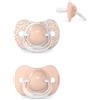 Suavinex Confezione da 2 Ciucci con Tettina Simmetrica in Silicone SX Pro, per Bambini da 6/18 Mesi, Tettina Piatta e Flessibile, Dreams Rosa