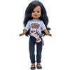 FOLK Bambola collezione Sintra Original mulatta 40 cm. 100% vinile con leggings e pullover in lana rosa in edizione speciale limitata. Prodotto in Spagna