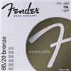 Fender, Corde 80/20 per chitarra acustica, rivestite di bronzo, 12-52