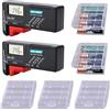 GTIWUNG 2Pcs Tester Batteria Digitale LCD, Tester per Batterie, Tester Pile BT-168D, Tester Tensione Batteria Universale per AA/AAA/C/D-1.5V, PP3-9V e Batterie a Bottone, 5Pcs Contenitore Batterie