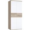 Forte WINNIE Armadio 80, armadio piccolo, armadio per camera dei bambini, stile scandinavo, armadio a 2 ante, rovere Sonoma/bianco, 80 cm di larghezza x 189 cm di altezza x 53 cm di profondità