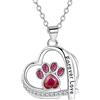 Ciondolo a forma di cuore in argento sterling, zirconia cubica, regalo per amanti degli animali, senza catena - Italia