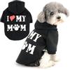 Zunea Felpe con Cappuccio per Cani Cappotto con Foro per Pettorina per Cani di Piccola Taglia I Love My Mom Stampata Felpa Cucciolo Maglione Morbido Inverno Giubbotti Cappotti Abbigliamento Nero S