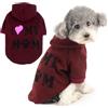 Zunea Felpe con Cappuccio per Cani Cappotto con Foro per Pettorina per Cani di Piccola Taglia I Love My Mom Stampata Felpa Cucciolo Maglione Morbido Inverno Giubbotti Cappotti Abbigliamento Vino S