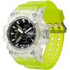 findtime Orologi militari per gli uomini Digital Sport 50M Orologio Impermeabile Grande Quadrante Retroilluminazione a LED Orologio da Polso Cronometro Allarme Mens Tactical Watch, Verde fluorescente,