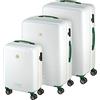 Princess Traveller Nel Green Atlantic, bianco, SML, Trolley rigido con ruote orientabili