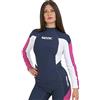 SEAC RAA Long Evo Donna Maglia Protettiva Rash Guard per Snorkeling e Nuoto Anti UV, Azzurro, M