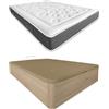DUÉRMETE ONLINE - Pack materasso viscoelastico Bio Nature spessore 24 cm + letto in legno ribaltabile ad alta capacità | colore cambria 135 x 190