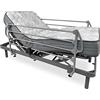 DUÉRMETE ONLINE Confezione letto elettrico articolato rinforzato Ergomax + materasso viscoelastico Dorsale Plus + manopole inox, grigio antracite, 90 x 190