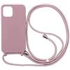 Ququcheng Cover Compatible con iPhone 15 Pro(6.1),Cellulare Girocollo Custodia con Cordino TPU corda Silicone Case Bumper per iPhone 15 Pro(6.1) Custodia-Rosa Oro