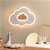 FANLG Plafoniera a LED, 30CM Lampada da soffitto creativo nuvole Lampadario Dimmerabile con Telecomando, Plafoniera con Elementi in Legno Alla Moda per Camera da Letto e Soggiorno dei Bambini