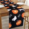 Fowecelt - Runner da tavola per Halloween, motivo: zucche fantasma, 33 x 183 cm, colore: nero, per vacanze autunnali, cucina, sala da pranzo, feste di Halloween