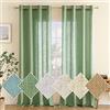 EMEMA Tende Lino Trasparente con Occhielli Tenda a Traslucido Tende Moderne a Vela per Porte Balcone Adatte per Soggiorno Camera da Letto 2 Pannelli 140x260 cm Verde