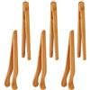 Mnixy Nonebranded 6 Pezzi Pinze di bambù, Pinze da Cucina in bambù, Pinze per Alimenti in bambù, Pinze da Cucina, Pinze da tè, Pinze per Pancetta e Pinze da Cucina Andthin Ect, Giallo Marrone