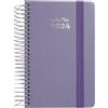 Grafoplás | Agenda a spirale piccola 2024 vista settimanale | blu lavanda | A6 | spagnolo | spirale | copertina rigida foderata tessuto | chiusura elastica | gennaio-dicembre | serie Fancy