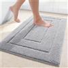 Homaxy Tappeto da bagno in microfibra antiscivolo, lavabile, morbido, assorbe l'acqua, per bagno, 60 x 120 cm, grigio