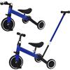 XUANYU 4 in 1 Triciclo Evolutivo Bambino, Bicicletta con Pedali Rimovibili per Bambini 1-7 Anni, Mini Bici/Girello con Maniglione Parentale, Bicicletta Evolutivo per Ragazze e Ragazzi (Nero-blu)