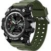 findtime Orologi militari per gli uomini Digital Sport 50M Orologio Impermeabile Grande Quadrante Retroilluminazione a LED Orologio da Polso Cronometro Allarme Mens Tactical Watch, Verde, Militare