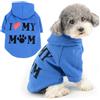 Zunea Felpe con Cappuccio per Cani Cappotto con Foro per Pettorina per Cani Piccola Taglia I Love My Mom Stampata Felpa Cucciolo Maglione Morbido Inverno Giubbotti Cappotti Abbigliamento Bluscuro S