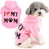 Zunea Felpe con Cappuccio per Cani Cappotto con Foro per Pettorina per Cani di Piccola Taglia I Love My Mom Stampata Felpa Cucciolo Maglione Morbido Inverno Giubbotti Cappotti Abbigliamento Rosa S