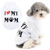 Zunea Felpe con Cappuccio per Cani Cappotto con Foro per Pettorina per Cani di Piccola Taglia I Love My Mom Stampata Felpa Cucciolo Maglione Morbido Inverno Giubbotti Cappotti Abbigliamento Bianco S