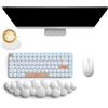 Vulevirtue Cuscini Poggiapolsi Per Tastiera,Poggiapolsi Tastiera Cloud,Poggiapolsi per Tastiera con Memory Foam,Tappetino per Tastiera, per Casa, Ufficio, Computer, Laptop, Giochi