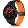 KeeFos Cinturino per Samsung Galaxy Watch Watch 7/6/5/4 (40mm 44mm)/Galaxy Watch FE, Cinturino Sportivo in Silicone Morbido Bicolore per Galaxy Watch 6 Classic (43mm 47mm)/Watch 5 Pro 45mm - Nero