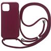 Ququcheng Cover Compatible con iPhone 15 Pro Max(6.7),Cellulare Girocollo Custodia con Cordino TPU corda Silicone Case Bumper per iPhone 15 Pro Max(6.7) Custodia-Rosso
