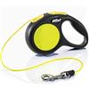 FLEXI GUINZAGLIO FLEXI NEW NEON TG XS CON CORDA 3 MT NERO/FLUO