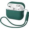 Mocarheri Custodia in Silicone Compatibile con Airpods Pro 2 (2022), Mocarheri Ultra Sottile in Premium Silicone per Airpods Pro 2 Custodia Cover Custodia protettiva in silicone antiurto, Verde scuro