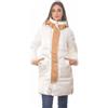 CAVALLI CLASS giaccone avorio bicolor con cappuccio