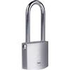 Yale Lucchetto in ottone di alta sicurezza con finitura cromata Y120B/50/163/1 corpo 50mm, arco lungo in acciaio indurito al Boro, 3 chiavi