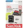 GielleService Scheda Memoria Sandisk Ultra Micro SDXC 64GB UHS-I U1 Classe 10 100MB/s + Adattatore SD
