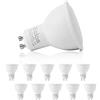 Eslas 6W Lampadine LED GU10, 3000K Luce Bianca Calda, 600LM, Equivalente a 60W, 120°Angolo del Fascio, CRI>80+,Non-Dimmerabile, Confezione da 10