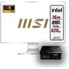 MSI Mini pc MSI CUBI N N4500, RAM 16 GB, SSHD 628 GB, Win 11 Pro - Pronto all'uso