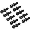 Dilwe Asta di Collegamento con Testa a Sfera RC, Asta di Collegamento a Vite in Metallo da 10 Pezzi Ammortizzatore con Bulloni Sferici di Ricambio per Tamiya TT01 TT02 RC Car Buggy Truck(Nero)