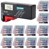 GTIWUNG 1Pc Tester Batteria Digitale LCD, Tester per Batterie, Tester Pile BT-168D, Tester Tensione Batteria Universale per AA/AAA/C/D-1.5V, PP3-9V e Batterie a Bottone, 10Pcs Contenitore Batterie