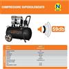 GrecoShop Compressore a secco con tecnologia silenziata EcoSilent Vinco 6 - 24 - 50 litri