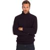 JP 1880 Maglione a Collo Alto, Misto Lana, Motivo a trecce sul Davanti, Ribes Nero, 7XL Uomo