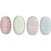 Bloomingville Set di 4 piatti da portata Patrizia, rosa, verde, viola, blu, in ceramica