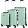 ITACA - Set valigie - Set Valigie Rigide Offerte. Valigia Grande Rigida, Valigia Media Rigida e Bagaglio a Mano. Set di Valigie con Lucchetto Combinazione TSA, Menta