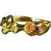 NicoWerk anello da donna in argento elegante realizzato in argento sterling 925 placcato oro lucido con pietra zirconi rosa scintillante insolito sorprendente aperto SRI951