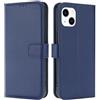 TQIAHF Cover per iPhone 13 / iPhone 14 Custodia a Libro in Pelle,Blu Scuro | con Porta Carte Portafoglio Libretto Antiurto Magnetica Supporto Copertura Telefono Flip Case Sottile Protezione Completa