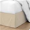 ISZI Mantovane Giroletto in Poliestere Rivestimento Per Giroletto Matrimoniale Vestiletto Matrimoniale Coprirete Gonna Da Letto Elastica Singolo Protezione Del Letto per Casa Hotel,Beige,120*200+35cm