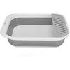 AMONIDA Toilette per Gatti Pieghevole, Lettiera per Gatti Semi Chiusa a Prova di Fuoriuscite Facile da Pulire Portatile per Gatti per Piccoli Animali Domestici per Interni (Grigio)