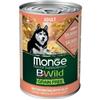 Monge B Wild Grain Free All Breeds Con Salmone Zucca Zucchine Cibo Umido Cani Adulti 400g