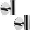 YUET 2 Pezzi Ganci Portasciugamani Adesivi in SUS 304 Acciaio Inox Rotondo Gancio Appendiabiti da Parete Autoadesivo per Cucina e Bagno Asciugamani Muro Accappatoio Accessori (Argento lucido)